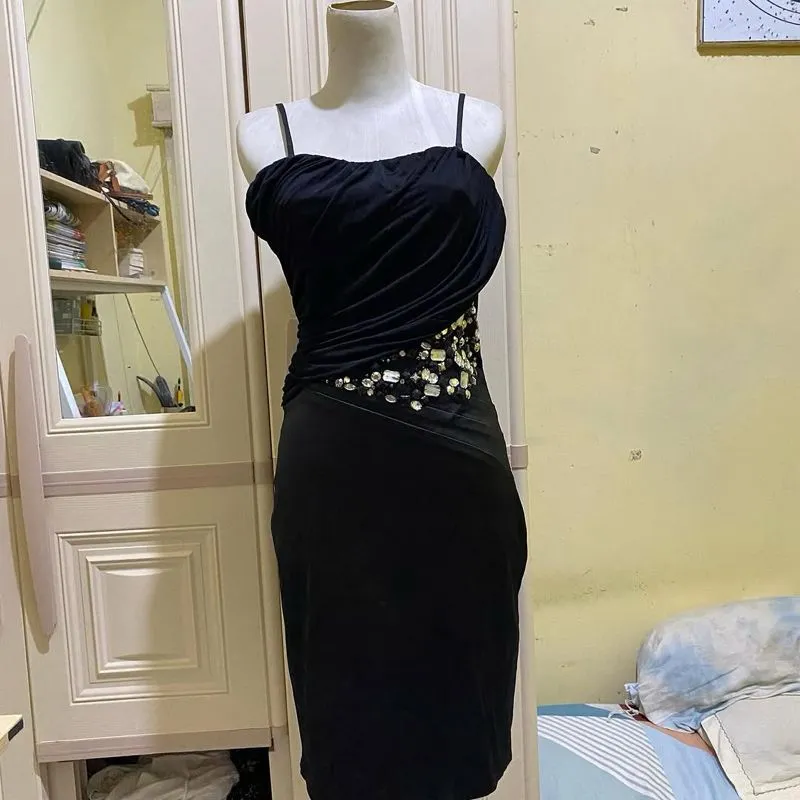 Luxury Casual Bodycon dress Wanita black photo 1