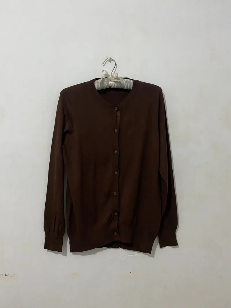 ZARA Casual Cardigan Wanita brown photo 1