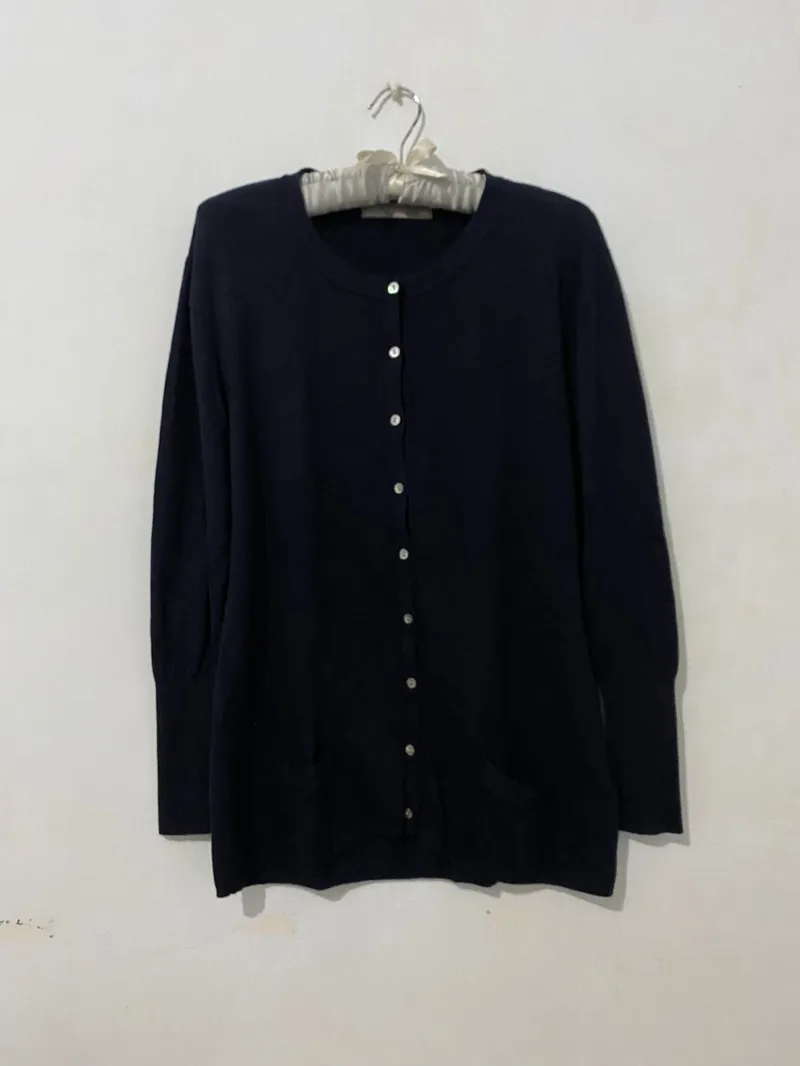 ZARA Casual Cardigan Wanita navy photo 1