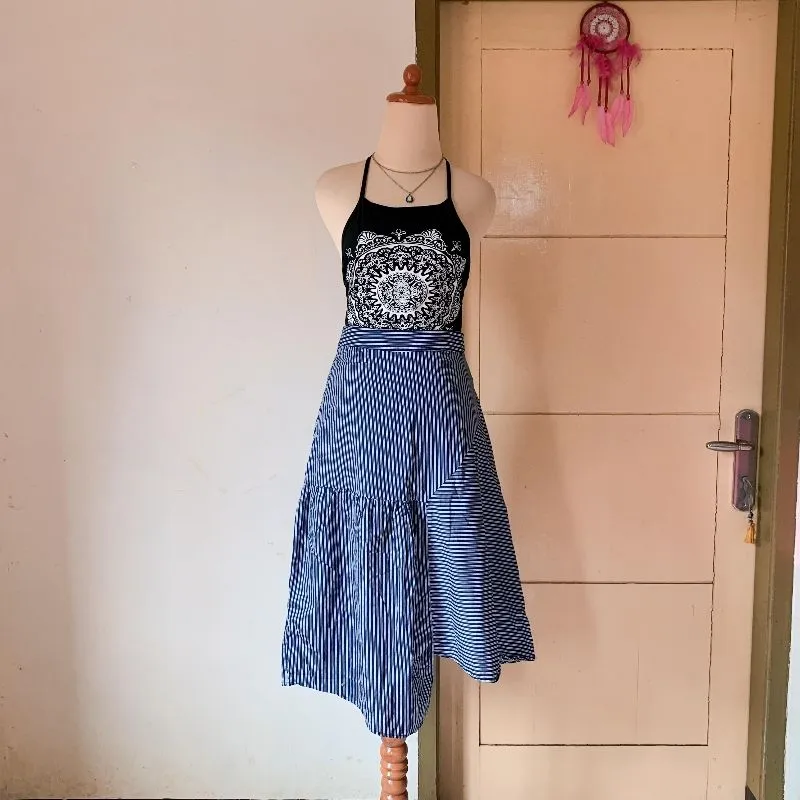 Coquette Skirt Wanita white blue photo 1