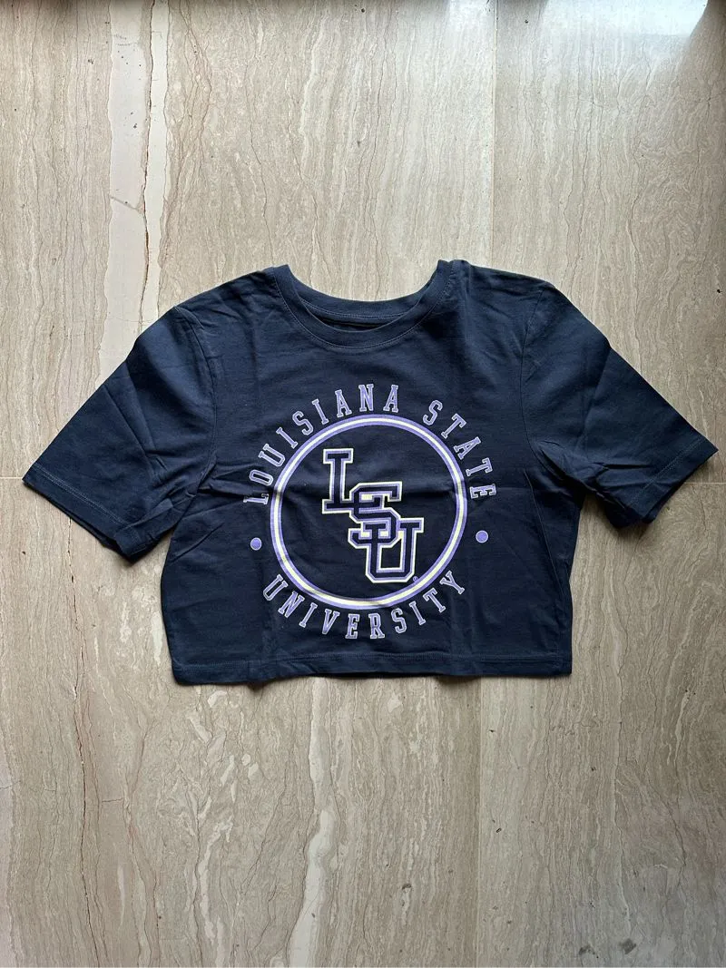 Cotton On Skater Casual Crop top Wanita purple navy photo 1