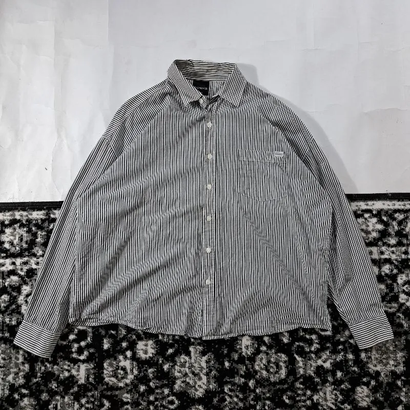 Streetwear Y2K Formal shirt Pria white black photo 1