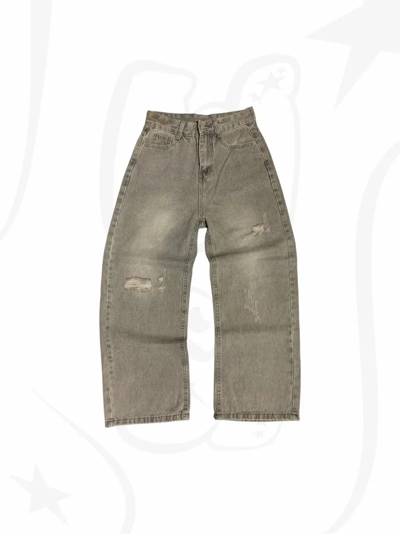 Streetwear Grunge Wide leg jeans Wanita gray photo 1