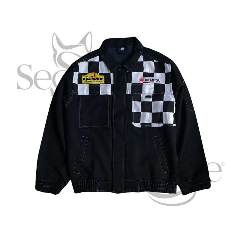 Vintage Biker Harrington jacket Pria white black photo 1