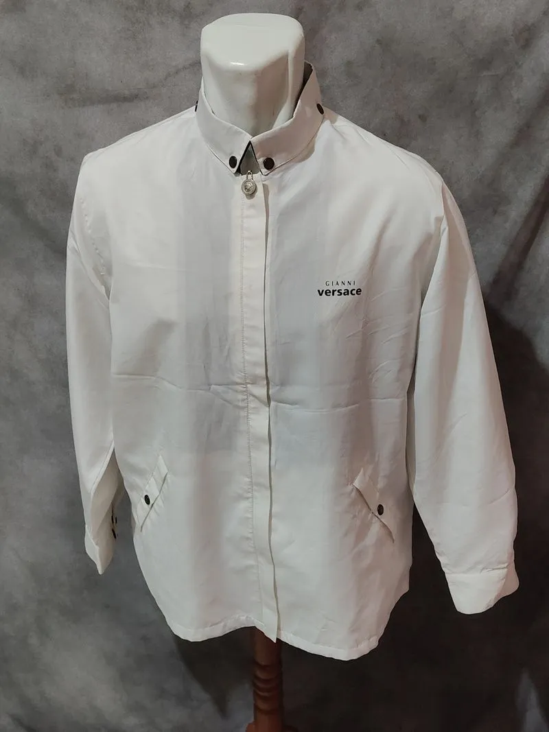Versace Streetwear Casual Windbreaker Pria white photo 1