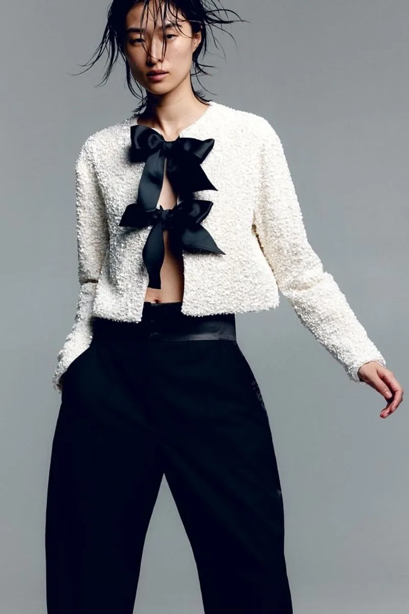 H&M Luxury Cardigan Wanita white photo 1