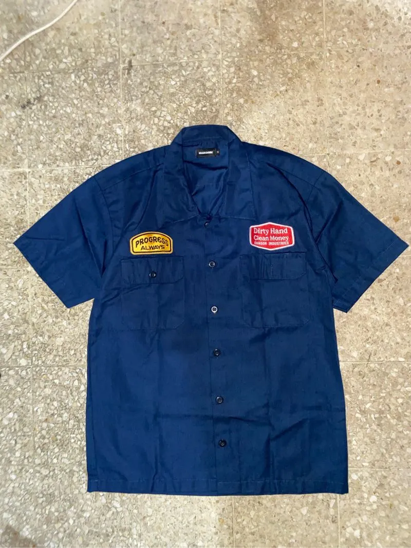Casual Formal shirt Pria navy photo 1