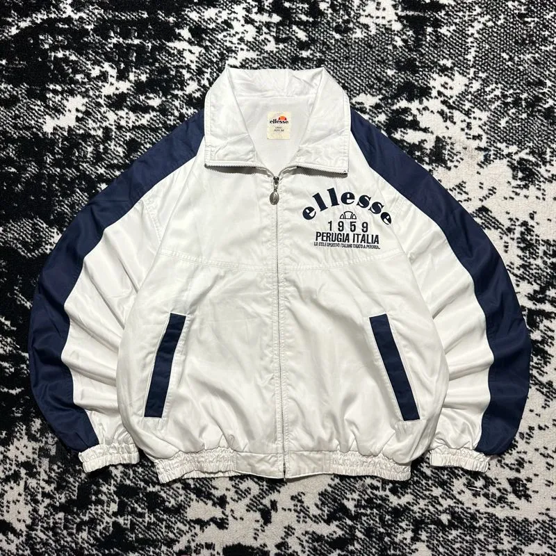 Ellesse Vintage Y2K Windbreaker Pria white navy photo 1