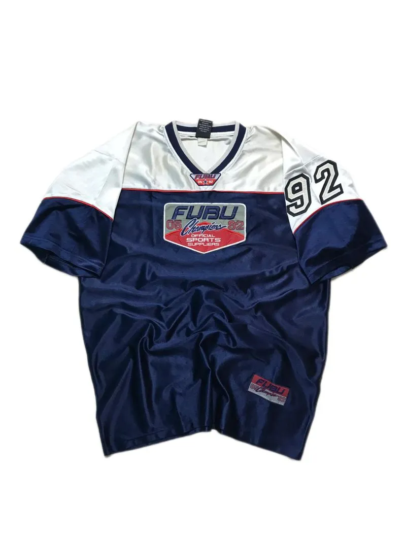 FUBU Y2K Sportswear Jersey Pria white navy photo 1