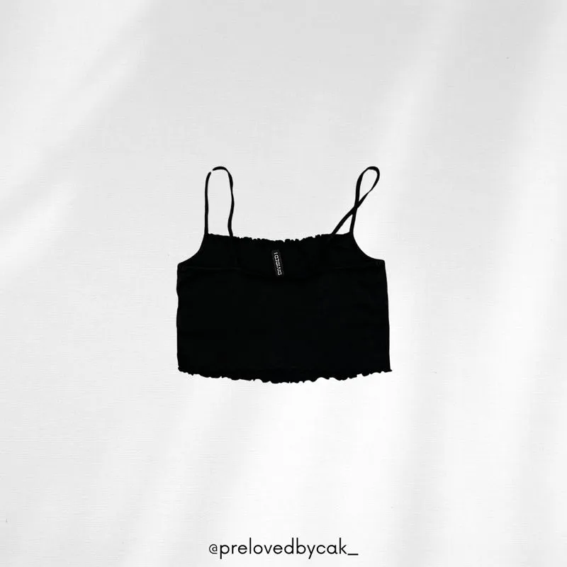 H&M Vintage Casual Crop top Wanita black photo 1