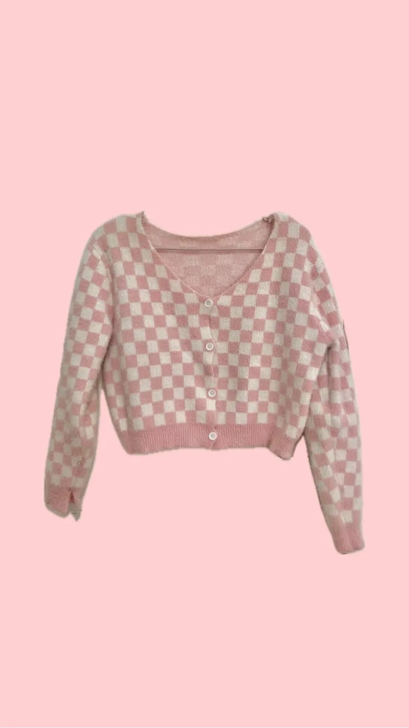 Coquette Cardigan Wanita white pink photo 1