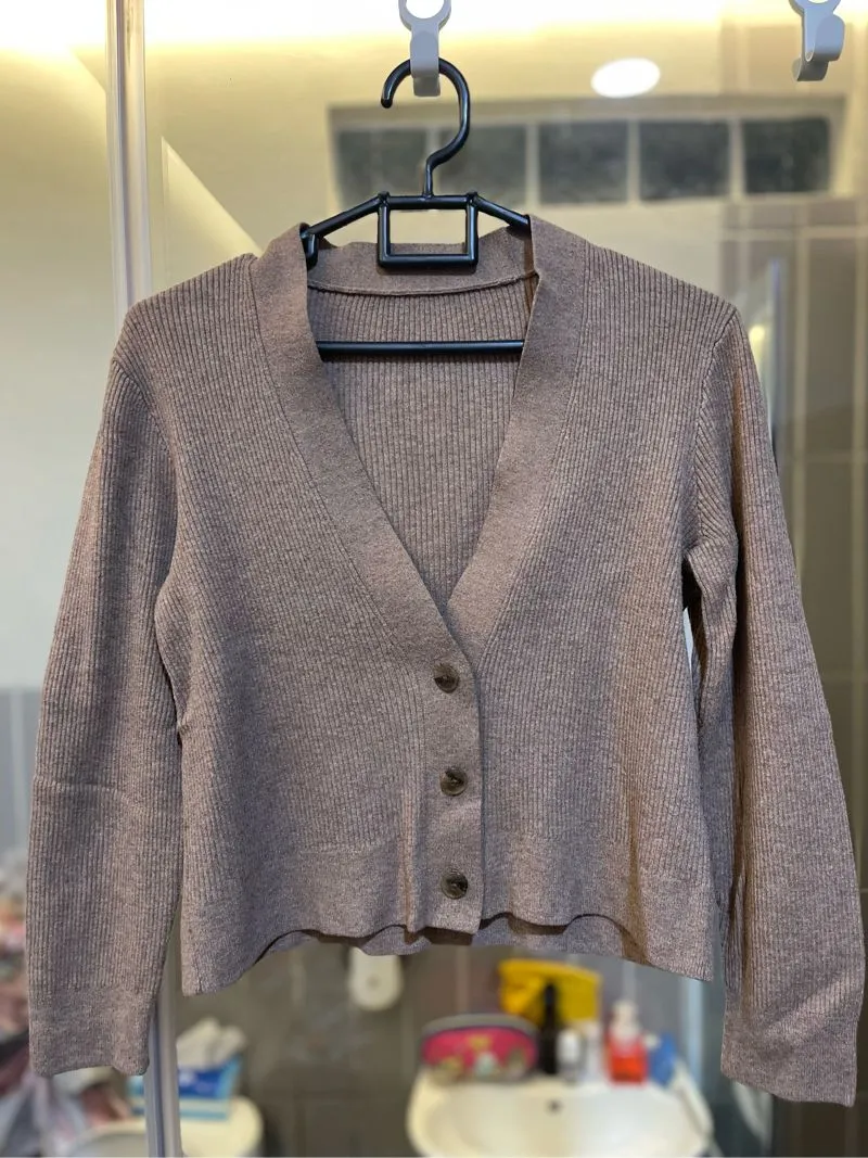Uniqlo Minimalist Casual Blazer Wanita brown photo 1