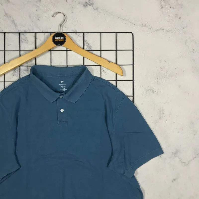 H&M Casual Polo shirt Pria blue photo 1
