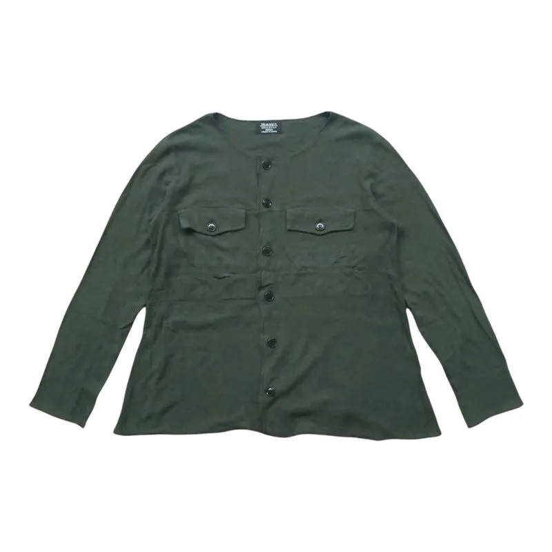 Cabane de Zucca Y2K Avant Garde Shirt Wanita green photo 1