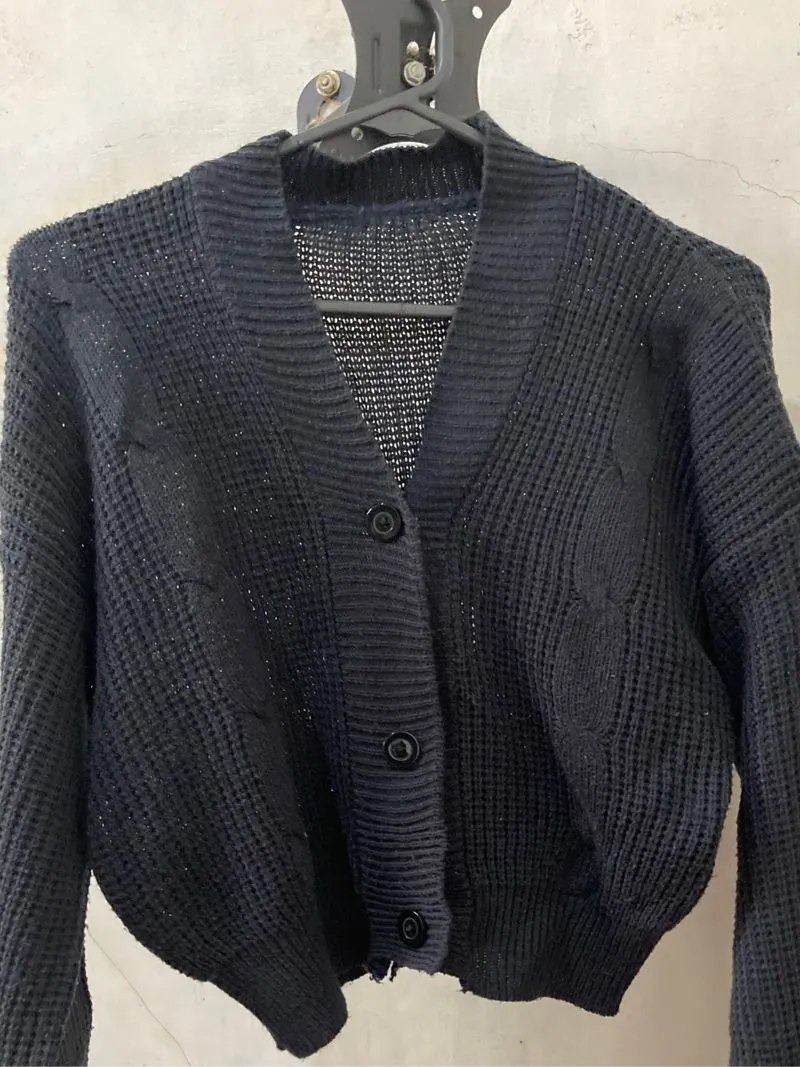 Minimalist Cardigan Wanita navy photo 1