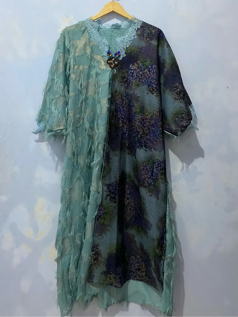 Avant Garde Fairy Prom dress Wanita green blue photo 1