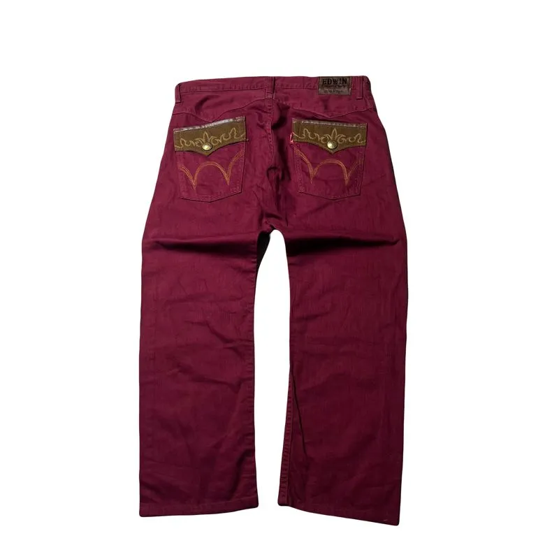 EDWIN Vintage Streetwear Casual pants Pria burgundy photo 1