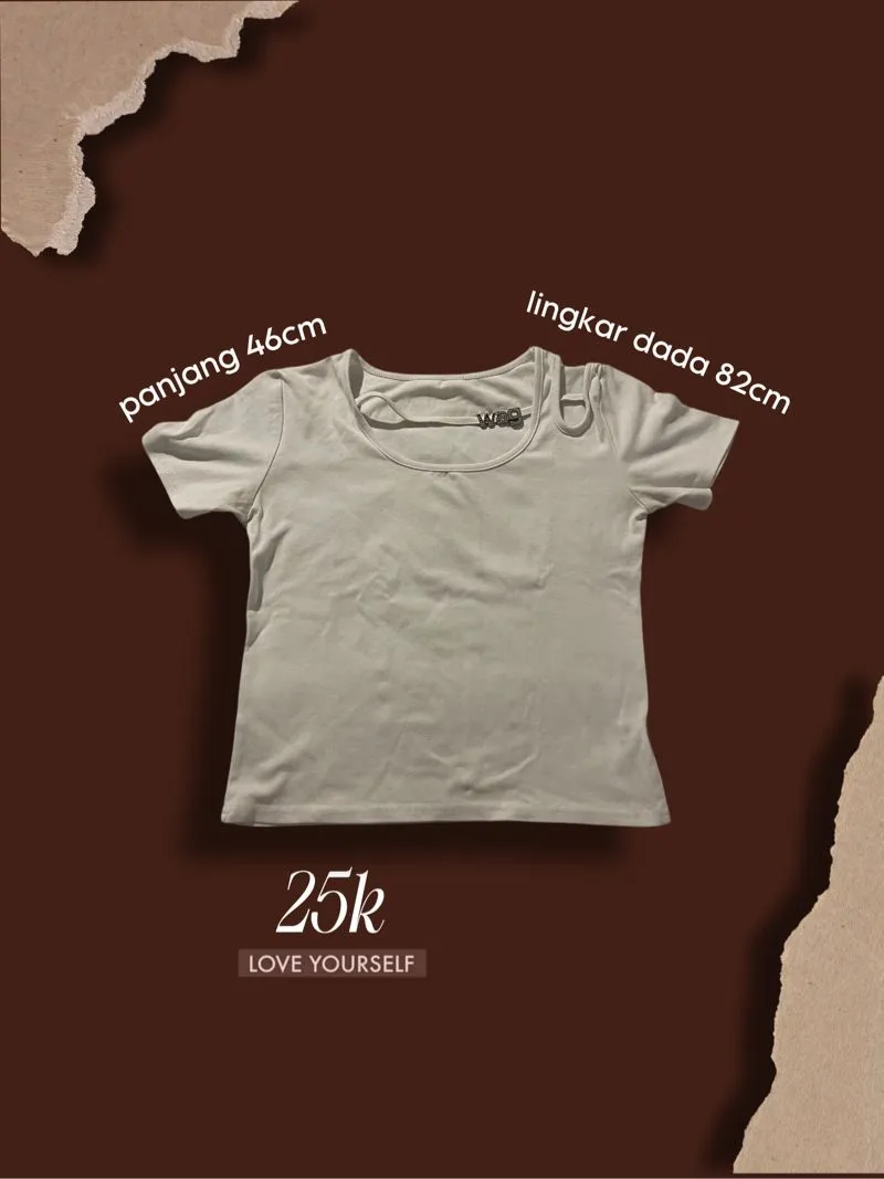 Emo Casual Crop top Wanita white photo 1