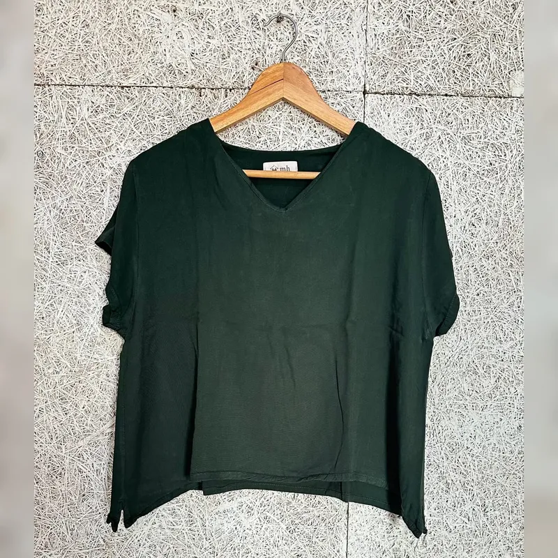 Minimalist Casual Blouse Wanita green photo 1