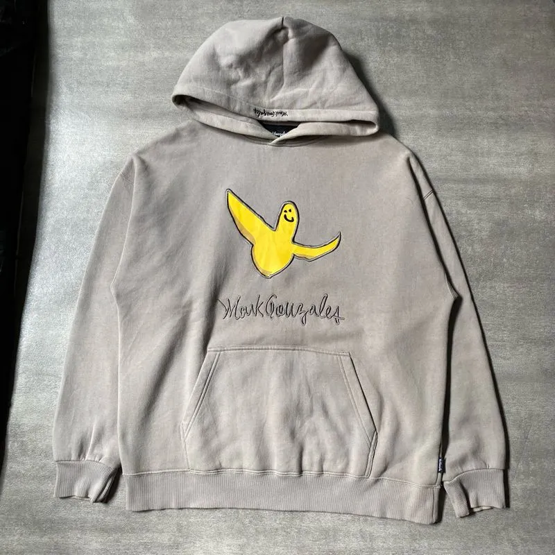 Mark Gonzales Y2K Casual Hoody Pria gray photo 1