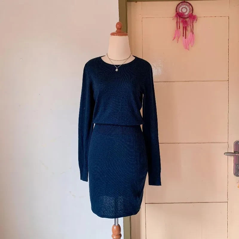 H&M Casual Bodycon dress Wanita navy photo 1