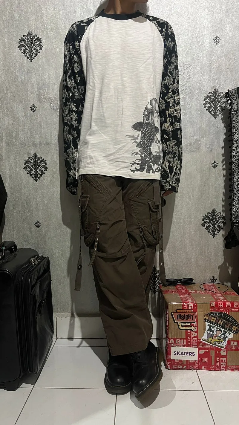 DOHC Vintage Streetwear Pria brown gray photo 1