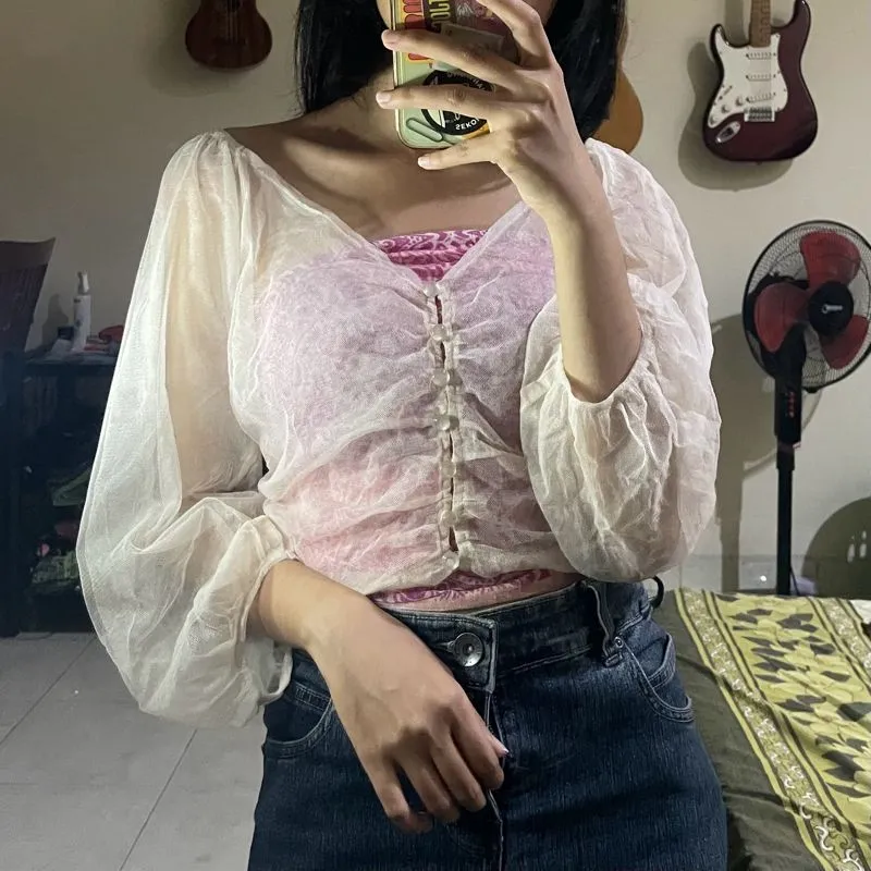Fairy Coquette Blouse Wanita pink photo 1