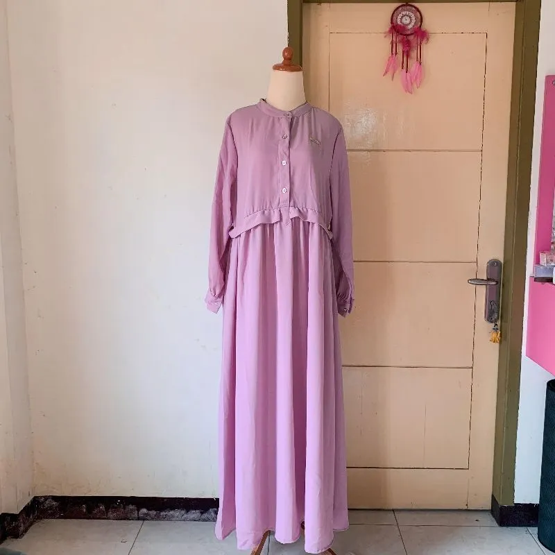 Muslim Maxi dress Wanita pink photo 1