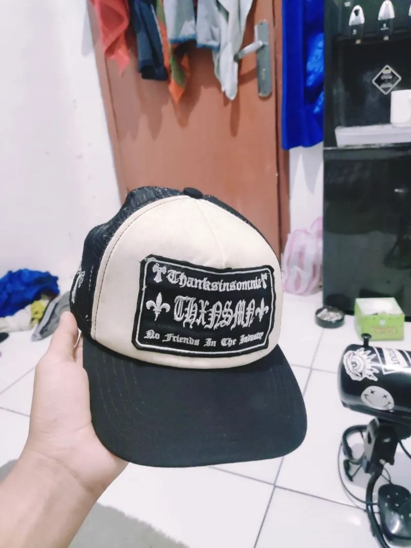 Thanksinsomnia Streetwear Y2K Hat Pria white black photo 1