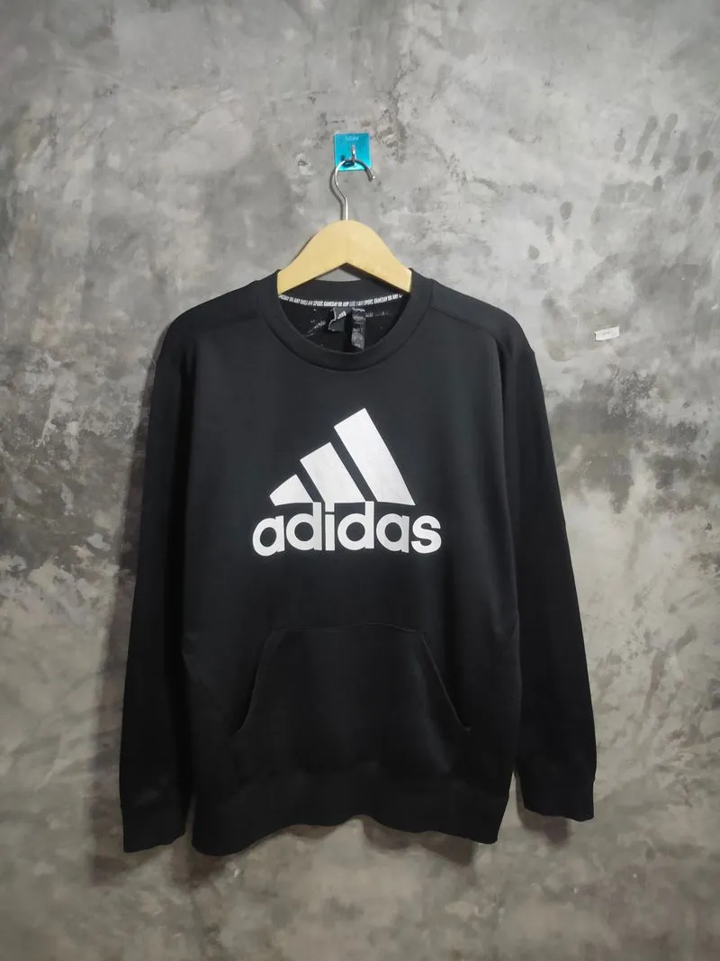 Adidas Minimalist Casual Sweatshirt Pria white black photo 1