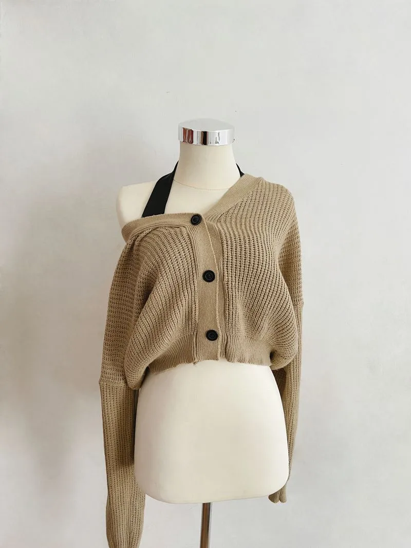 Casual Cardigan Wanita tan photo 1