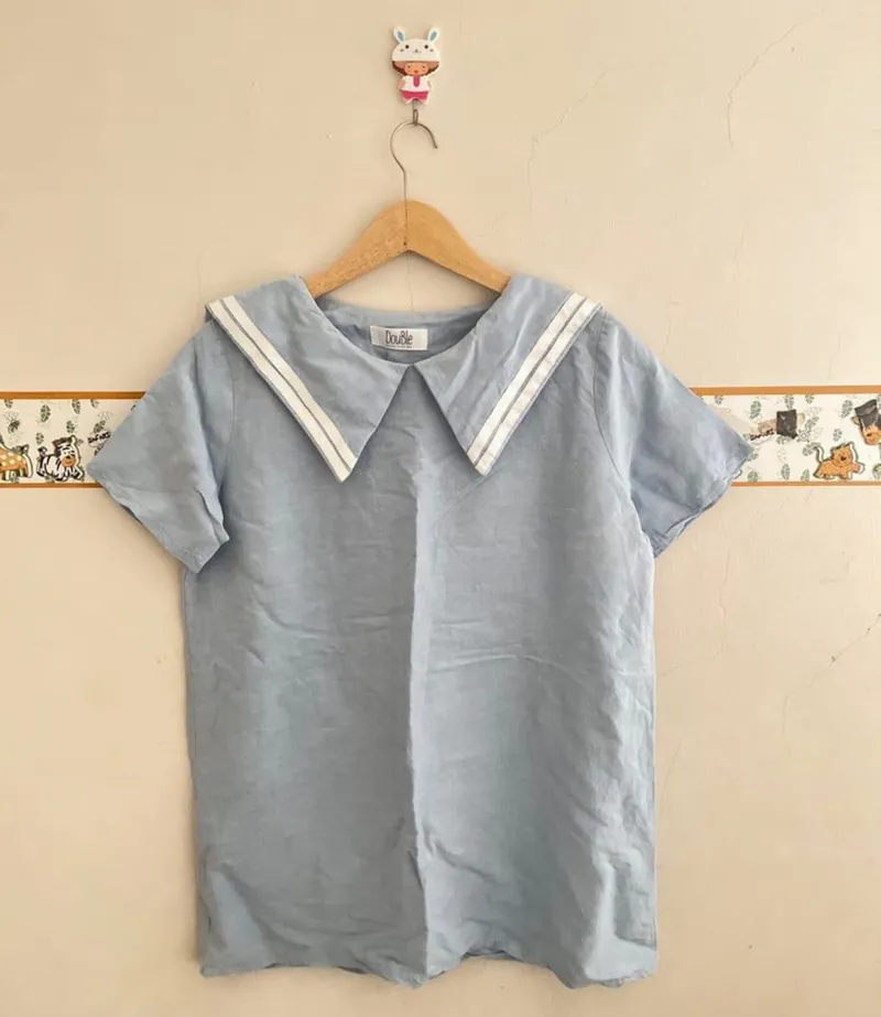 Casual Blouse Wanita blue photo 1
