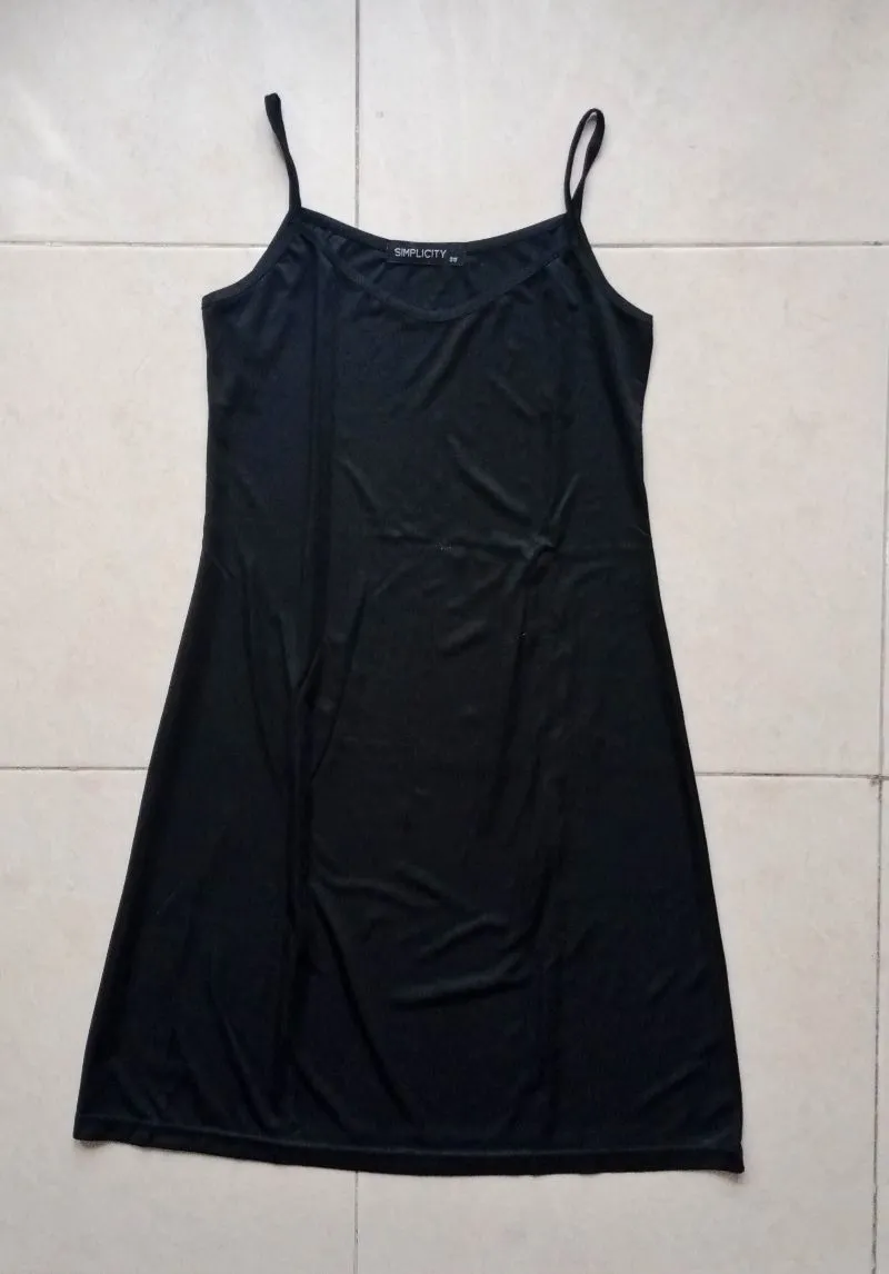 Minimalist Casual Nightgown Wanita black photo 1