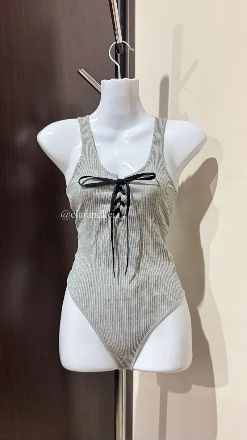 Shein Y2K Casual Bodysuit Wanita black gray photo 1