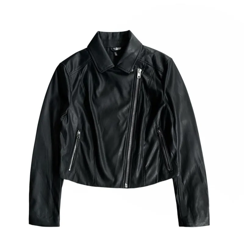 H&M Casual Leather jacket Wanita black photo 1