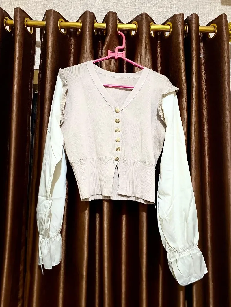 Coquette Casual Blouse Wanita white cream photo 1