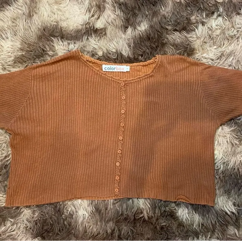 COLORBOX Coquette Casual Crop top Wanita brown photo 1