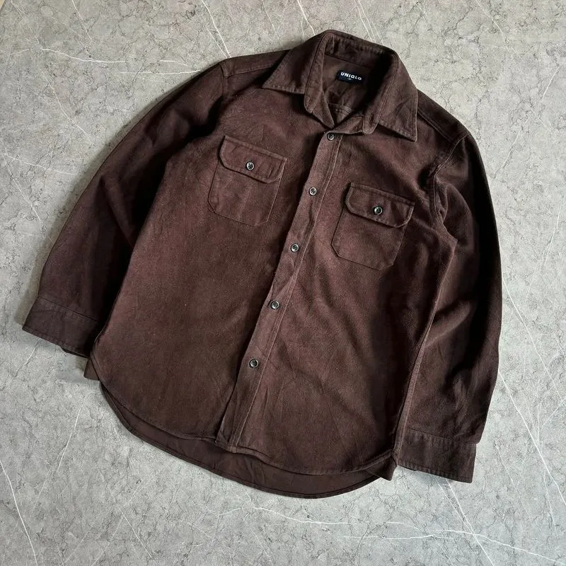 Uniqlo Vintage Casual Casual shirt Pria brown photo 1