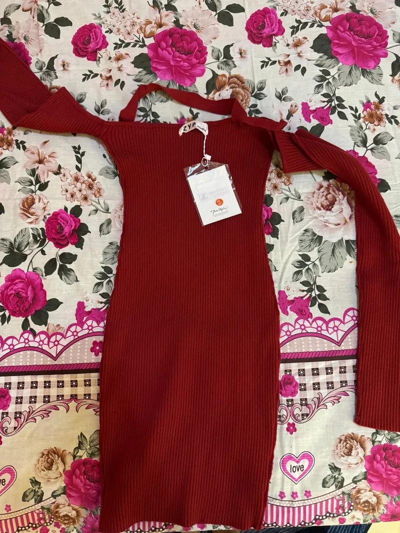 Casual Bodycon dress Wanita red photo 1