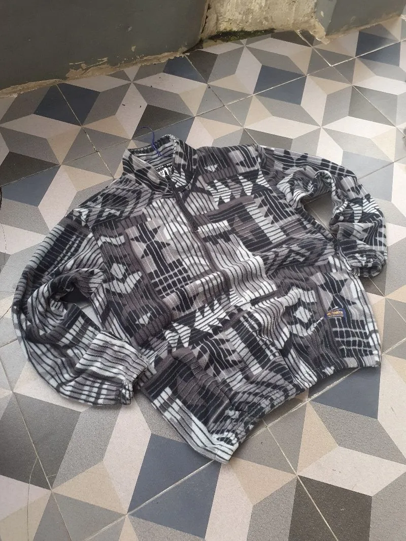 Vintage Batik Windbreaker Pria navy gray photo 1