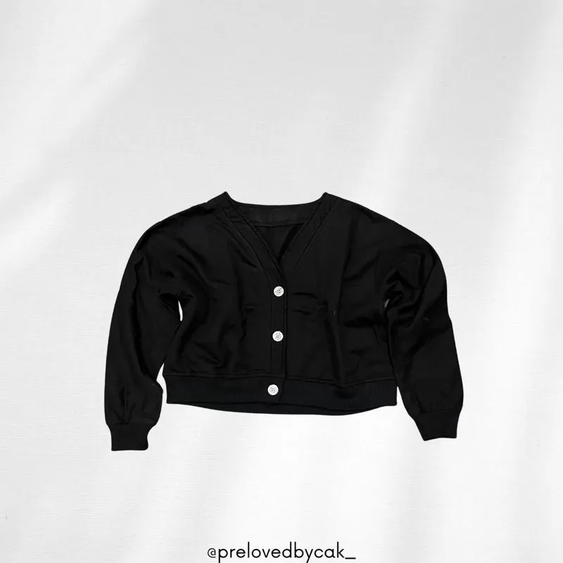 Vintage Casual Cardigan Wanita black photo 1