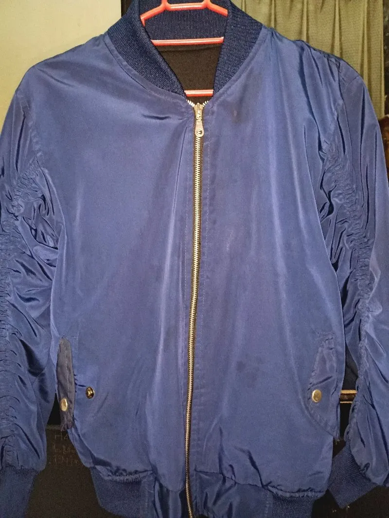 Vintage Casual Bomber jacket Pria navy black photo 1