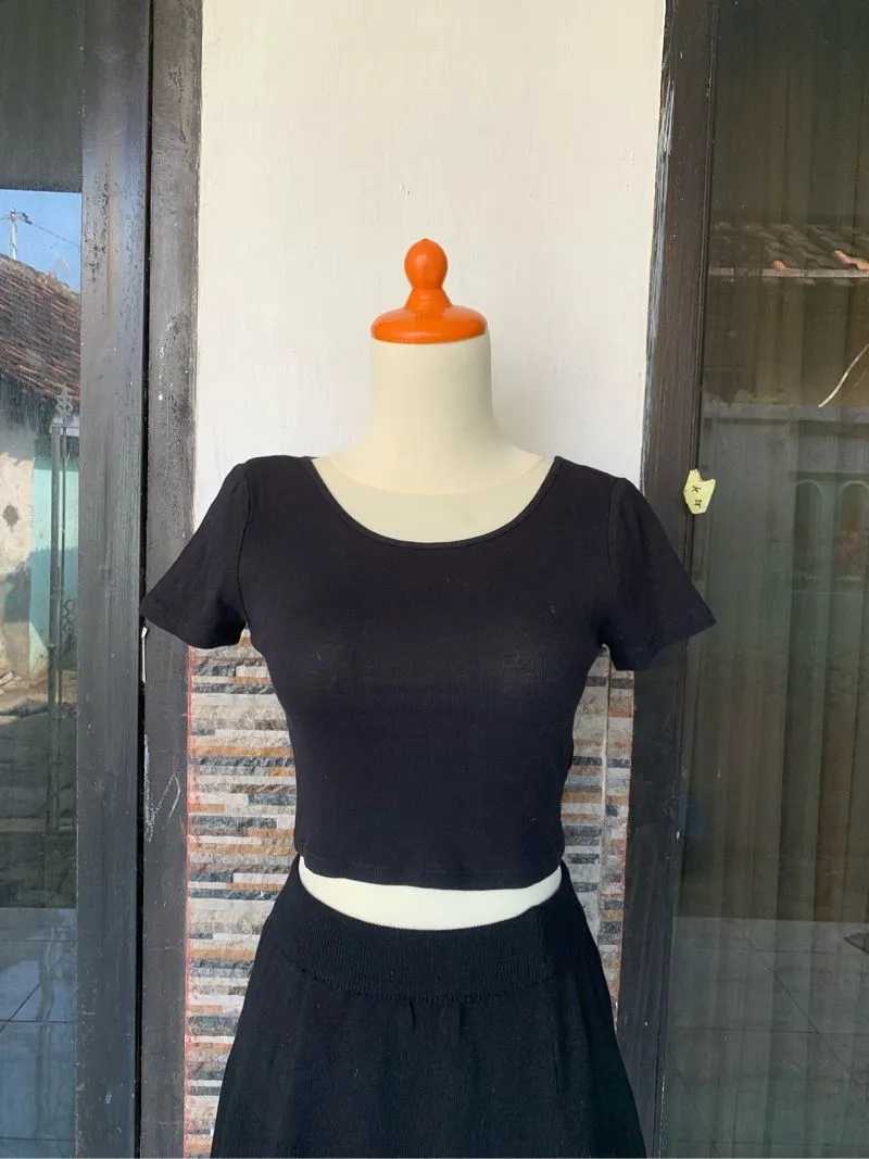 H&M Casual T-shirt Wanita black photo 1