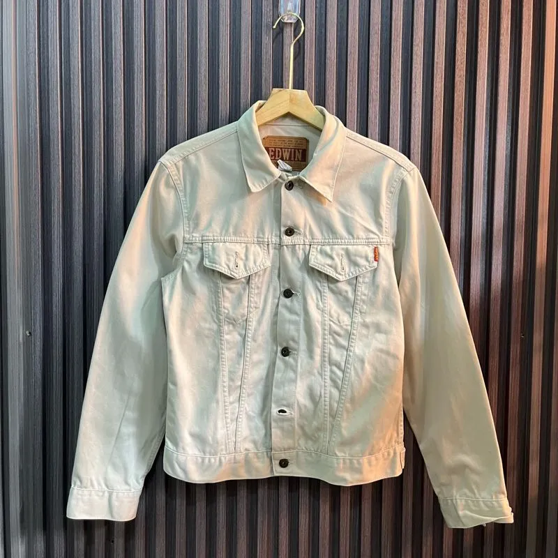 EDWIN Streetwear Casual Denim jacket Pria cream photo 1