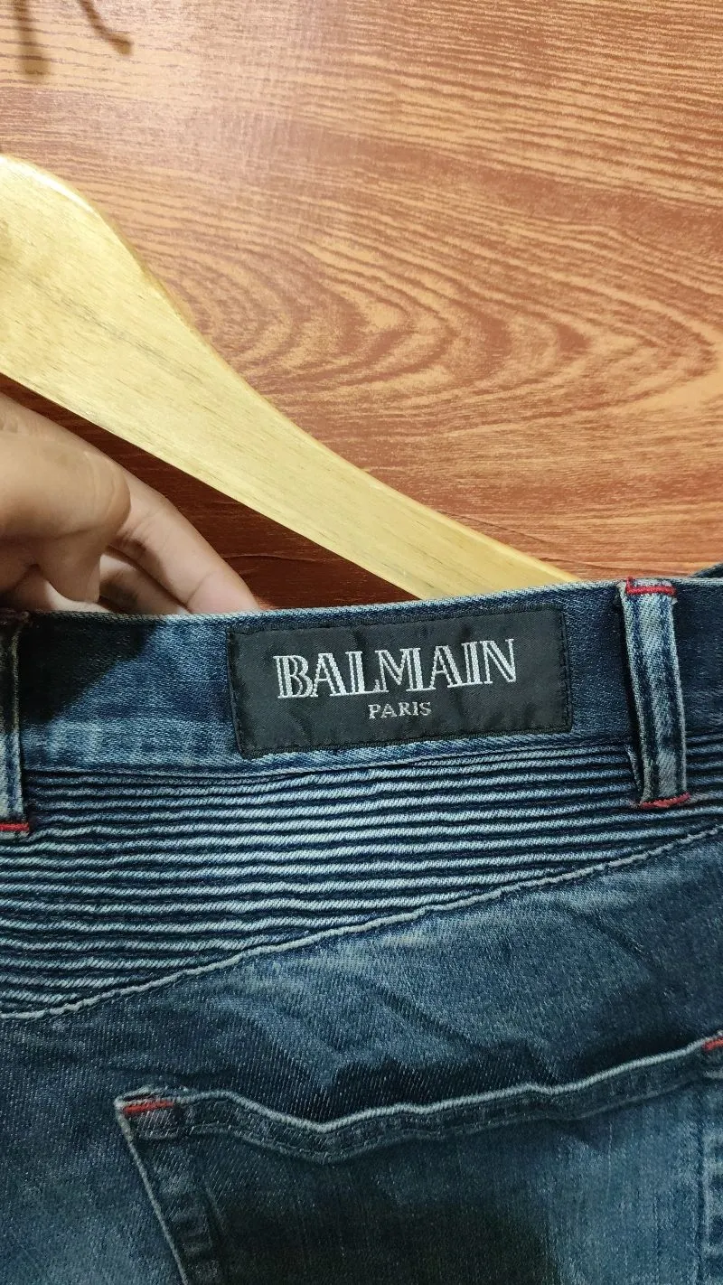 Jeans Fake Balmain Hoodie BALENCIAGA Oversized Distressed Logo