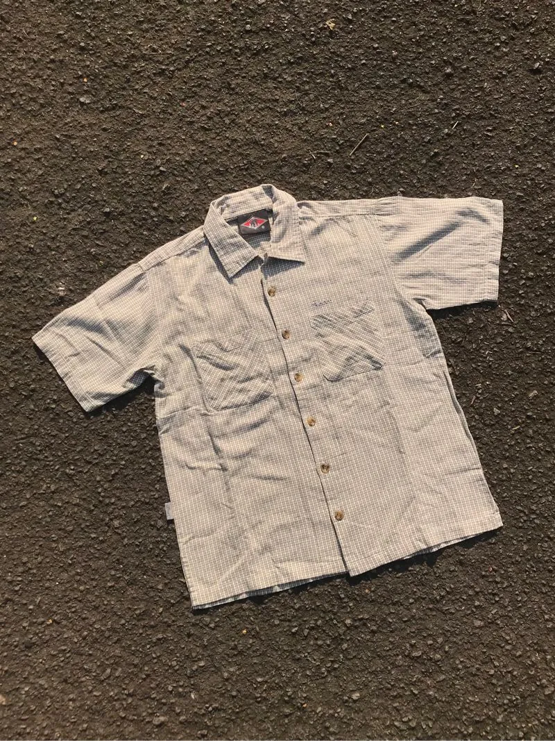 Japanese brand Vintage Y2K Casual shirt Pria gray cream photo 1