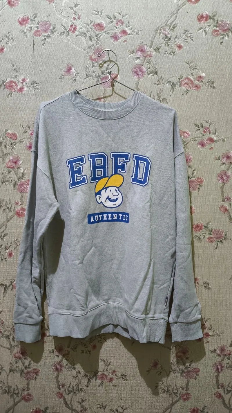 Streetwear Casual Sweatshirt Pria white gray photo 1
