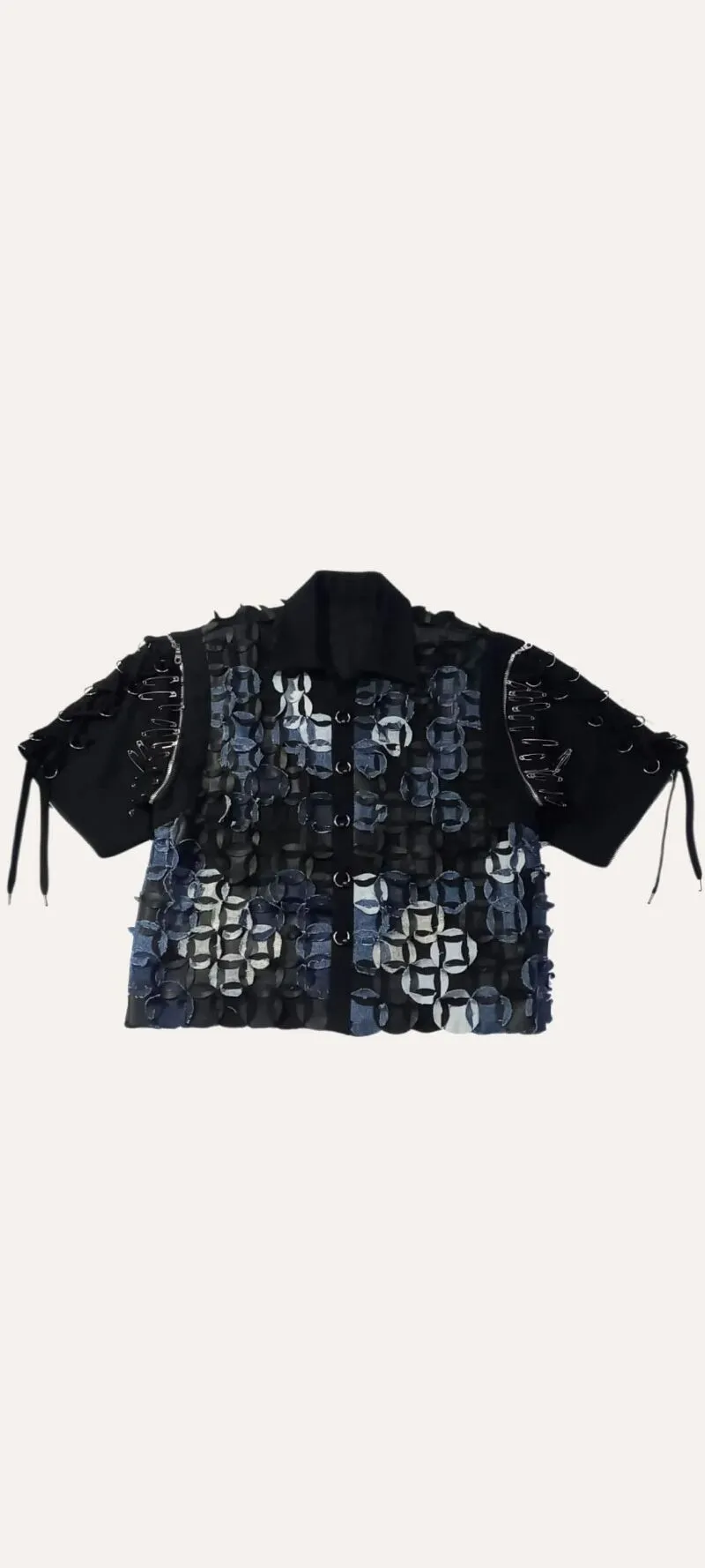 Reworked Denim jacket Pria navy black photo 1