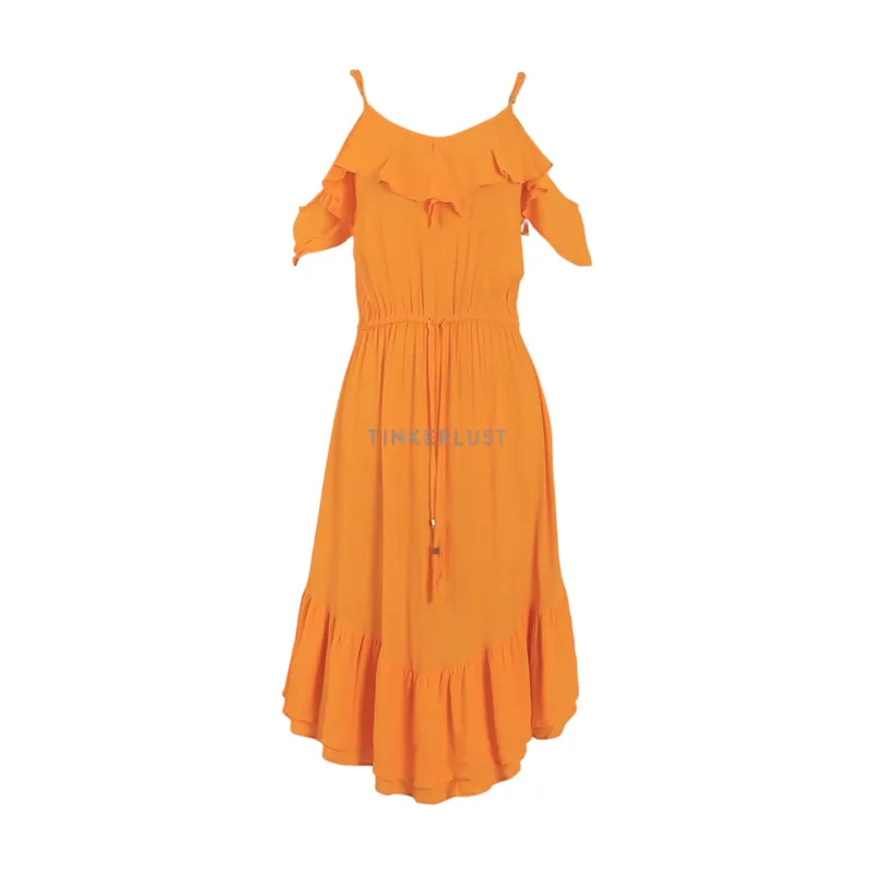Streetwear Luxury Midi dress Wanita orange photo 1