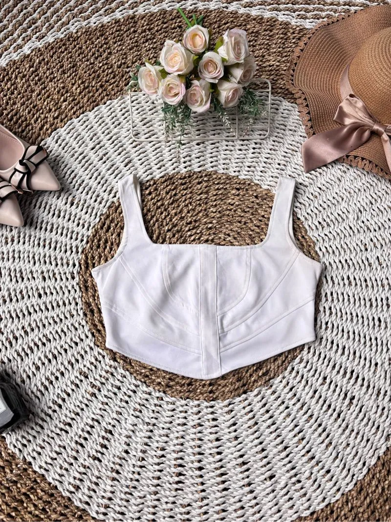 Coquette Crop top Wanita white photo 1